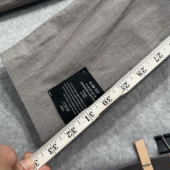 J Crew Ludlow 44R Slim fit tan Windowpane Japan cotton Blazer Jacket AH936 NWT - Picture 11 of 16